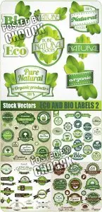 Eco and Bio labels 2 - Stock Vector