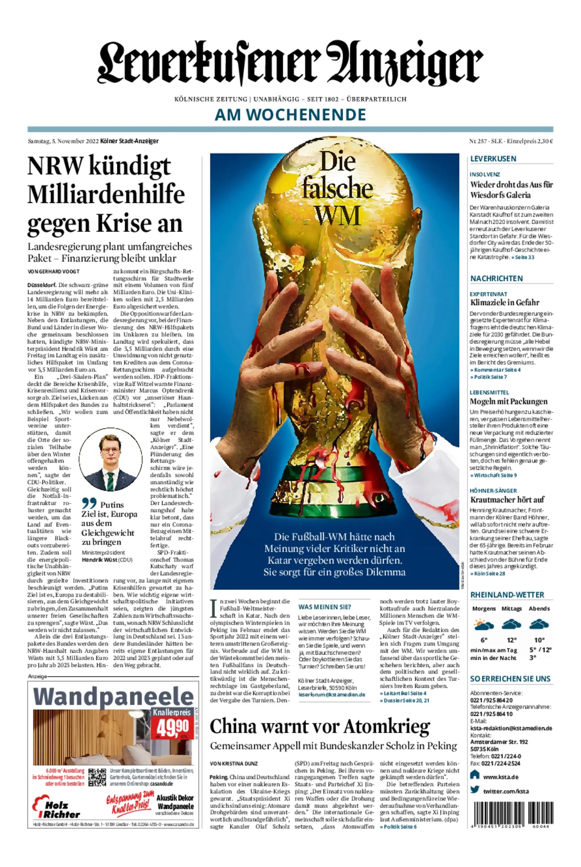 Kölner Stadt-Anzeiger Leverkusen – 05. November 2022 / AvaxHome