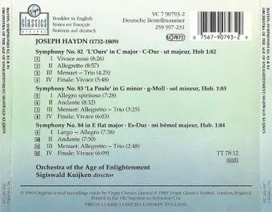 Sigiswald Kuijken, Orchestra of the Age of Enlightenment - Haydn: Symphonies Nos. 82 'L'Ours', 83 'La Poule' & 84 (1989)