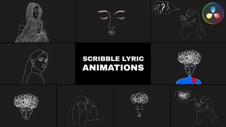 Scribble Lyric Animations for DaVinci Resolve 58051191