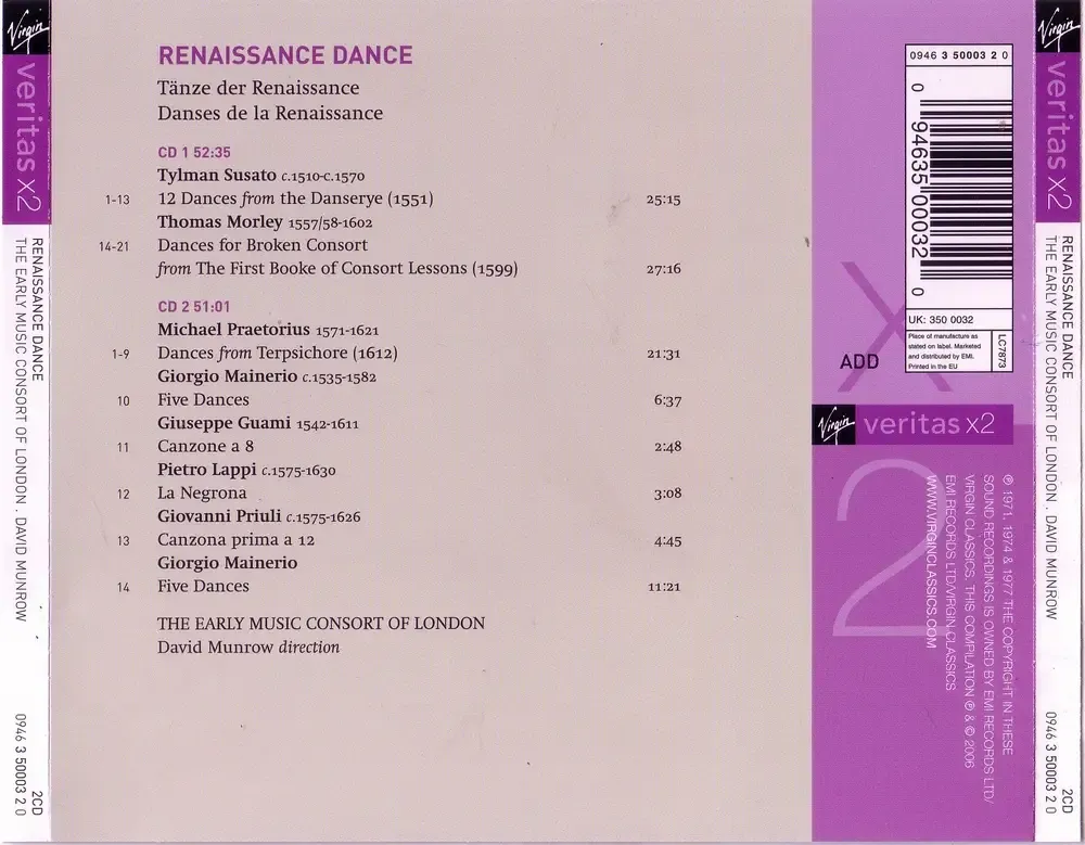 The Early Music Consort Of London, David Munrow - Renaissance Dance (2006)