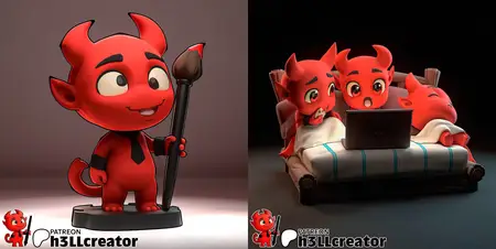 h3LL creator  Mascot and Diorama  3D Model
