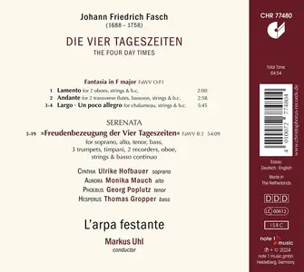 Markus Uhl, L'arpa festante - Johann Friedrich Fasch: Die Vier Tageszeiten (2024)