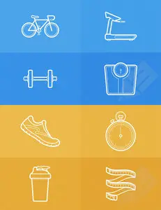 Vector - Health and Fitness Outlined Icons