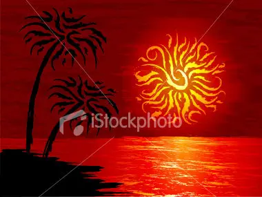 Vector Hot beach