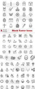 Vectors - Black Easter Icons