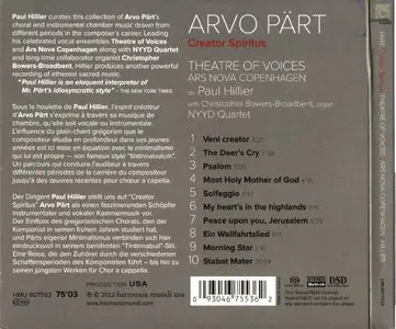 Arvo Part - Creator Spiritus (2012) {Harmonia Mundi SACD Hybrid}