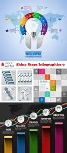 Vectors - Shiny Steps Infographics 9