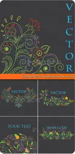 Colored floral background vector