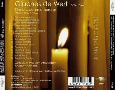 Collegium Musicum Amsterdam, Anthony Zielhorst - Giaches de Wert: Motets, Book I, 1566 (2014)