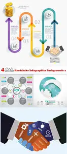 Vectors - Handshake Infographics Backgrounds 2