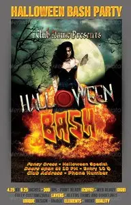 GraphicRiver Halloween Bash Party Flyer