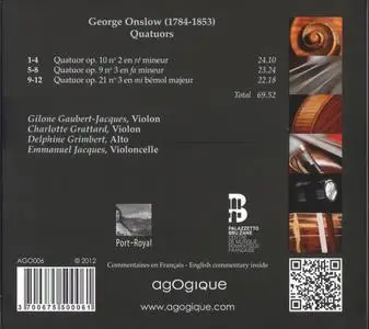 Quatuor Ruggieri - George Onslow: Quatuors (2012) (Repost)