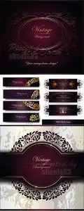 Purple Vintage Backgrounds Vector