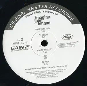 John Lennon - Imagine {MFSL 1-277} Vinyl Rip 24/96 (NEW RIP, NEW RIG}