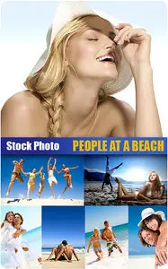 Stock Photo - People at a beach