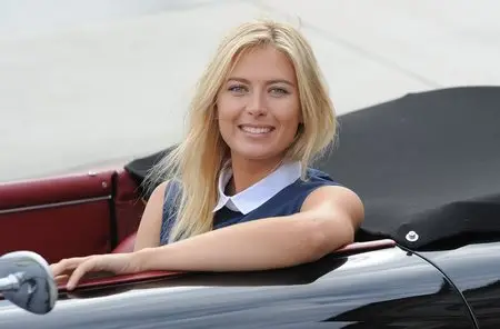 Maria Sharapova poses during a Porsche shooting in Manhattan Beach on July 11, 2013