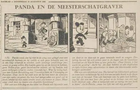 Kranten Strips 00 Panda V072 Panda En De Meester Schatgraver Leidsch Dagblad 1962