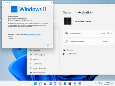 Windows 11 Pro/Enterprise Build 22000.739 (No TPM Required) Preactivated June 2022