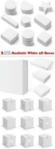 Vectors - Realistic White 3D Boxes