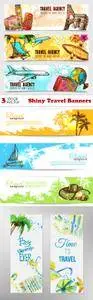 Vectors - Shiny Travel Banners