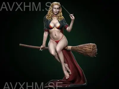 Hermione Adult on the Broomstick