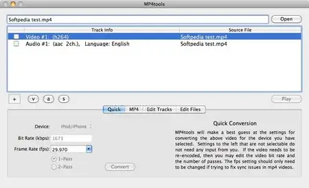 MP4tools v3.2.1 Mac OS X