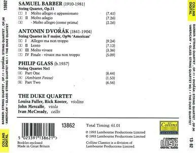 The Duke Quartet - Samuel Barber, Antonin Dvorak, Philip Glass: String Quartets (1993)