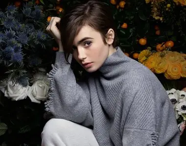 Lily Collins by Karl Lagerfeld for Barrie Fall/Winter 2015 Campaign