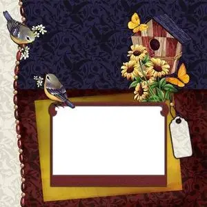 Frame with birds for Photoshop