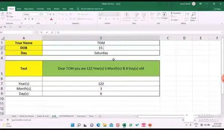 Microsoft Excel: Time & All Date Functions