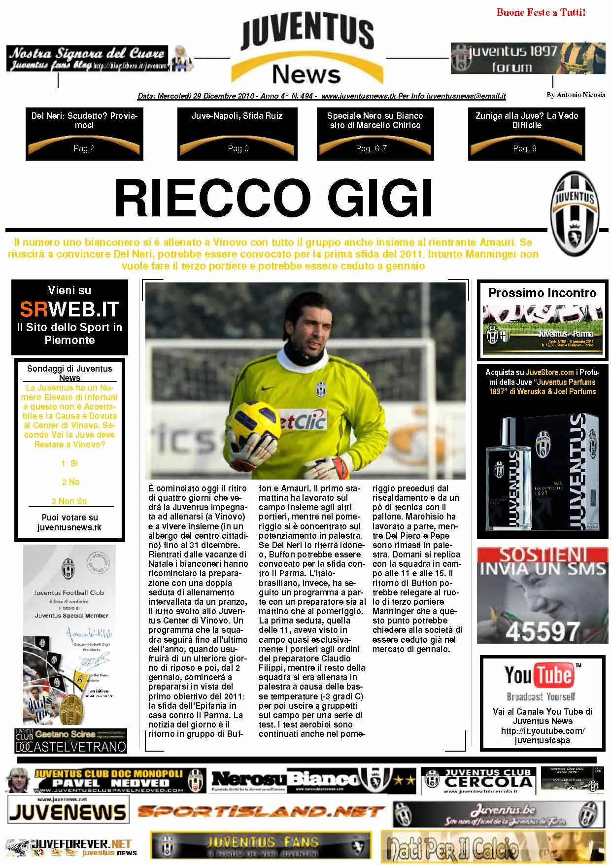 Juventus News 29 Dicembre 2010