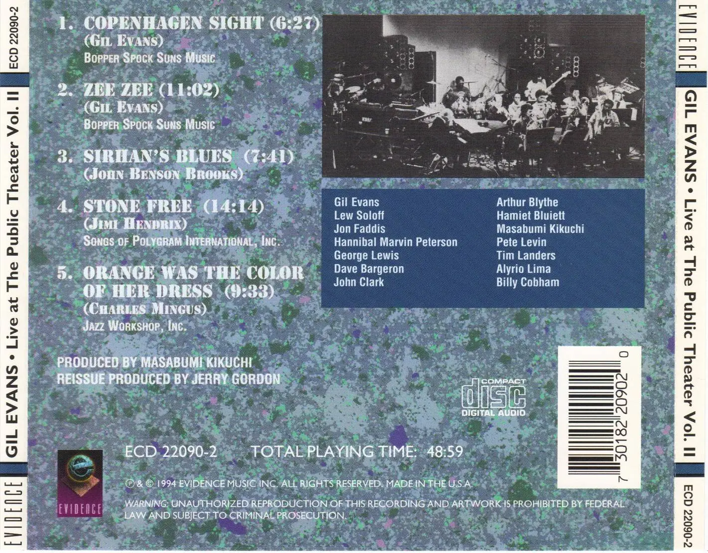 Gil Evans - Live At The Public Theater Vol. II (1980) {Evidence Music ECD 22090-2 rel 1994}