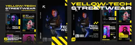 EE - Yellow Fashion Techwear Post Collection 5D9W4NY