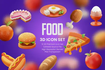 EE - Food 3D Icon Set P4F5H2L