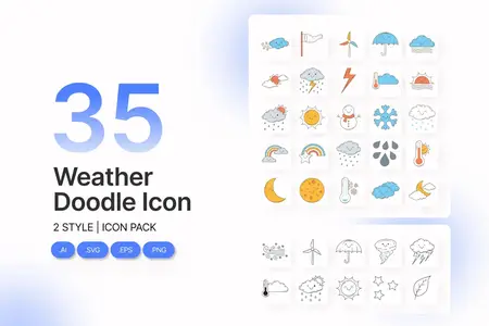 EE - Weather Doodle Icon Pack 5W9T3J8