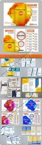 Business flyer brochure tri fold advertising booklet vector 8