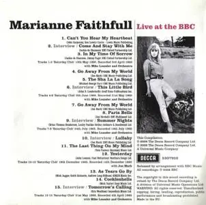 Marianne Faithfull - Live at the BBC (2008) {Decca 5307959 rec 1965-1966}
