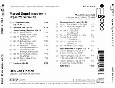 Marcel Dupre - Organ Works, Volume 10 - Ben van Oosten (2008) {MDG 316 1292-2}