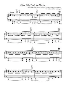 Give life back to music - Daft Punk (Piano-Vocal-Guitar (Piano Accompaniment))