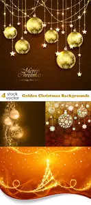 Vectors - Golden Christmas Backgrounds