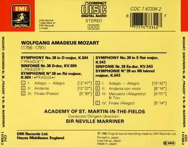 Neville Marriner, Academy of St. Martin-in-the-Fields - Mozart: Symphonies No. 38 "Prague" & No. 39 (1986)