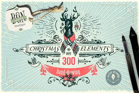 CreativeMarket - Christmas Hand-sketched KIT I