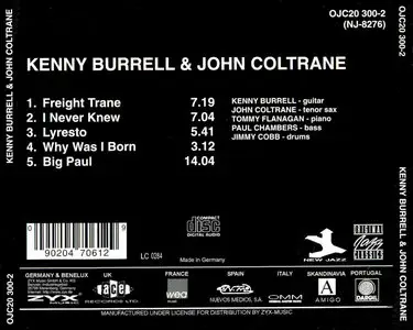 Kenny Burrell & John Coltrane (OJC-New Jazz 1958)(20-Bit SBM Remastered)