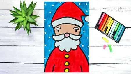 Art for Kids: How to Draw and Paint Santa for Christmas