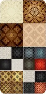 Collection of vector backgrounds with vintage patterns
