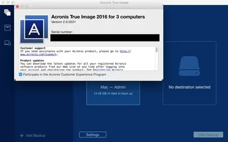 Acronis True Image for Mac 2016 2.0.5531 Multilangual Mac OS X