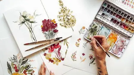 Vintage Wildflowers in Watercolor: 14 Days of Painting Prompts