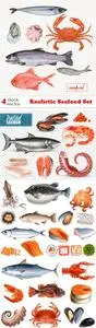 Vectors - Realistic Seafood Set