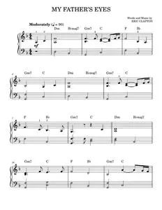 My Father's Eyes - Elmore James, Eric Clapton (Easy Piano)